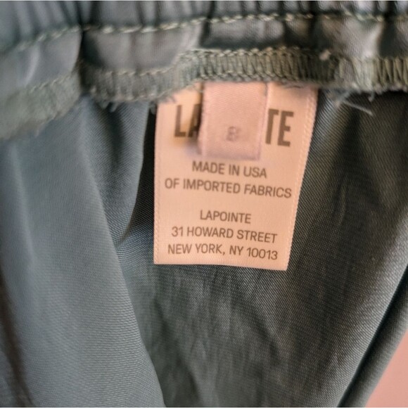 LaPointe Satin Cargo Green Joggers Size 8 - Picture 5 of 6